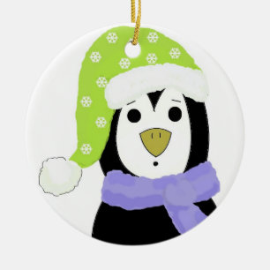 Überraschter Pinguin Keramik Ornament