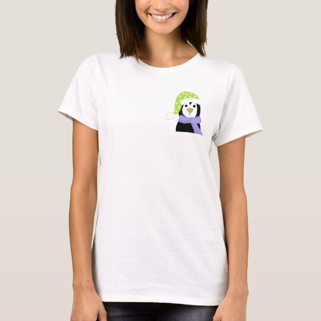 Überraschter Pinguin T-Shirt (Vorderseite)
