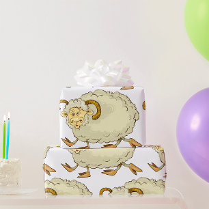 Überraschter Widder Schaf Lustiger Bauernhof Tier Geschenkpapier
