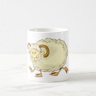 Überraschter Widder Schaf Lustiger Bauernhof Tier Kaffeetasse