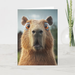 Überraschtes Capybara-Nah-Up Karte