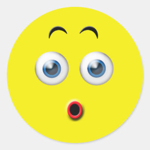 Überraschtes Emoji Runder Aufkleber