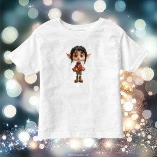 Überraschtes Mädchen Weihnachtselfe Kleinkind T-Sh T-shirt