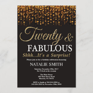 Überraschung 20. Geburtstag 20 und fabelhaftes Gol Einladung