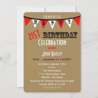 Überraschung 21. Geburtstag Party Einladungen jage