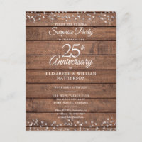 Überraschung 25-jähriges Jubiläum Rustikale Silber