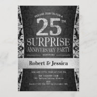 Überraschung 25-jähriges Party - Silber