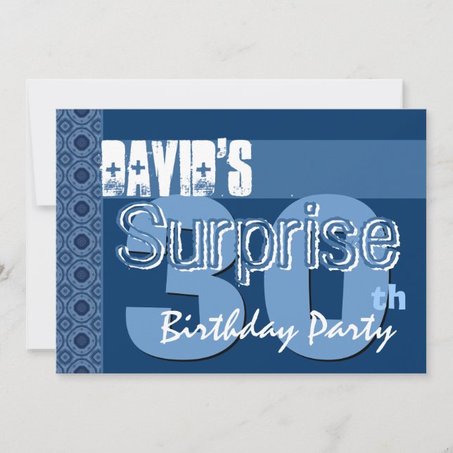 Überraschung 30. Geburtstag für ihn Blue Steampunk Einladung (Vorderseite)