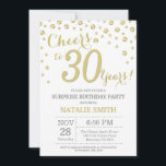 Überraschung 30. Geburtstag Gold Glitzer Diamond Einladung<br><div class="desc">Überraschung 30. Geburtstag Einladung mit Gold Glitzer Diamond Hintergrund. Gold Confetti. Erwachsener zum Geburtstag. Männer oder Frauen zum Geburtstag. Für weitere Anpassungen klicken Sie bitte auf die Schaltfläche "Anpassen" und verwenden Sie unser Designwerkzeug,  um diese Vorlage zu ändern.</div>