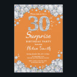 Überraschung 30. Geburtstag Orange und Silver Diam Einladung<br><div class="desc">Überraschung 30. Geburtstag Einladung. Orange und Silver Kristall Diamond Chalkboard Hintergrund. Elegante Birthday Bash laden. Schwarz und Weiß. Erwachsener Geburtstag. Frauen zum Geburtstag. Männer zum Geburtstag. Für weitere Anpassungen klicken Sie bitte auf die Schaltfläche "Anpassen" und verwenden Sie unser Designwerkzeug,  um diese Vorlage zu ändern.</div>