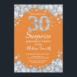 Überraschung 30. Geburtstag Orange und Silver Diam Einladung<br><div class="desc">Überraschung 30. Geburtstag Einladung. Orange und Silver Kristall Diamond Chalkboard Hintergrund. Elegante Birthday Bash laden. Schwarz und Weiß. Erwachsener Geburtstag. Frauen zum Geburtstag. Männer zum Geburtstag. Für weitere Anpassungen klicken Sie bitte auf die Schaltfläche "Anpassen" und verwenden Sie unser Designwerkzeug,  um diese Vorlage zu ändern.</div>