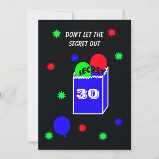 Überraschung 30. Geburtstag Party Einladung SECRET