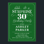Überraschung 30. Geburtstag Party - Grün Einladung<br><div class="desc">Überraschung 30. Geburtstag Party Einladung. Einfaches Design in Grün und Weiß. Überraschende Feier für Mann oder Frau. Kann in jedem Alter angepasst werden!</div>