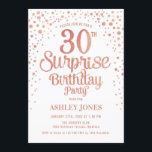 Überraschung 30. Geburtstag Party - Rose Gold & We Einladung<br><div class="desc">Überraschung 30. Geburtstag Party Einladung. Elegantes Design in Weiß und Imitat Glitzer Rose Gold. Features stilvolle Skript-Schriftart und Konfetti. Nachricht,  wenn du ein Alter brauchst.</div>