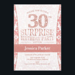 Überraschung 30. Geburtstag Party - Rose Gold Weiß Einladung<br><div class="desc">Überraschung 30. Geburtstag Party Einladung in weiß und Rose Gold. Elegante Einladungskarte mit Imitate Glitzer Rose Gold und Diamanten. Das klassische Design ist perfekt für ein stilvolles Party. Bitte melde mich,  wenn du ein Alter brauchst.</div>