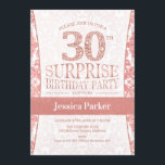 Überraschung 30. Geburtstag Party - Rose Gold Weiß Einladung<br><div class="desc">Überraschung 30. Geburtstag Party Einladung in weiß und Rose Gold. Elegante Einladungskarte mit Imitate Glitzer Rose Gold und Diamanten. Das klassische Design ist perfekt für ein stilvolles Party. Bitte melde mich,  wenn du ein Alter brauchst.</div>