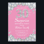 Überraschung 30. Geburtstag Rosa und Silver Diamon Einladung<br><div class="desc">Überraschung 30. Geburtstag Einladung. Rosa und silber Kristall Diamond Chalkboard Hintergrund. Elegante Birthday Bash laden. Schwarz und Weiß. Erwachsener Geburtstag. Frauen zum Geburtstag. Männer zum Geburtstag. Für weitere Anpassungen klicken Sie bitte auf die Schaltfläche "Anpassen" und verwenden Sie unser Designwerkzeug,  um diese Vorlage zu ändern.</div>