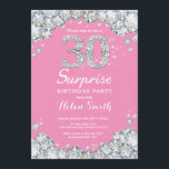 Überraschung 30. Geburtstag Rosa und Silver Diamon Einladung<br><div class="desc">Überraschung 30. Geburtstag Einladung. Rosa und silber Kristall Diamond Chalkboard Hintergrund. Elegante Birthday Bash laden. Schwarz und Weiß. Erwachsener Geburtstag. Frauen zum Geburtstag. Männer zum Geburtstag. Für weitere Anpassungen klicken Sie bitte auf die Schaltfläche "Anpassen" und verwenden Sie unser Designwerkzeug,  um diese Vorlage zu ändern.</div>