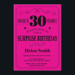 Überraschung 30. Geburtstag Schwarz und Hot Pink Einladung<br><div class="desc">Überraschung 30. Geburtstag Einladung Black und Hot Pink Typografie. Hintergrund Schwarz und Hot Pink. Erwachsener Geburtstag. Männer oder Frauen zum Geburtstag. Kinder Junge oder Mädchen Lady Teenage Teenage Bday Einladen. 13. 15. 16. 18. 20. 21. 30. 40. 50. 60. 70. 80. 90. 100. Jedes Alter. Für weitere Anpassungen klicken Sie...</div>