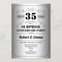 Überraschung 35-jähriges Party - Silver Black