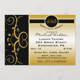 Überraschung 40. Geburtstag Party Einladungen