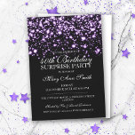 Überraschung 40. Geburtstag Party Lila Mitternacht Einladung<br><div class="desc">Elegantes 40th Surprise Birthday Party Einladungs-Design mit raffiniertem Lila Midnight Glam Motiv,  individuelle Name und Datum und zusätzlichen Text. Beeindrucken Sie Ihre Familie und Ihre Freunde mit diesem stilvollen und stilvollen Geburtstagskünstlerdesign.</div>