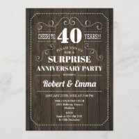 Überraschung 40-jähriges Party - Rustikales Holz