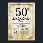 Überraschung 50. Geburtstag Einladung Gold Glitzer<br><div class="desc">Überraschung 50. Geburtstag Einladung mit Gold String Lights mit Gold Glitzer Hintergrund. Gold Geburtstag. Erwachsener Geburtstag. Männer oder Frauen laden ein. 13. 15. 16. 18. 20. 21. 30. 40. 50. 60. 70. 80. 90. 100. Jegliches Alter. Für weitere Anpassungen klicken Sie bitte auf die Schaltfläche "Anpassen" und verwenden Sie unser...</div>