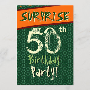 ÜBERRASCHUNG 50. Geburtstag Grüne Orangencremester Einladung