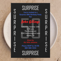 Überraschung 50. Geburtstagsparty Einladung 50