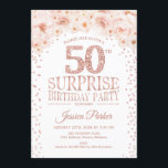 Überraschung 50. Geburtstagsparty - Gold aus weiße Einladung<br><div class="desc">Überraschung 50. Geburtstagsparty Einladung Elegantes Design in Imitate Glitzer Rose Gold und Weiß.</div>