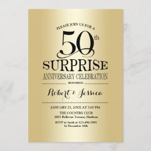 Überraschung 50. Hochzeitstag - Gold Einladung
