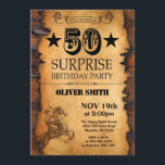 Überraschung 50. Western Geburtstag Einladung<br><div class="desc">Überraschung 50. Western Geburtstag Einladung. Cowboy Horse Wild West Thema Geburtstagsparty. Rustikales Holzland.
Für weitere Anpassungen klicken Sie bitte auf die Schaltfläche "Anpassen" und verwenden Sie unser Designwerkzeug,  um diese Vorlage zu ändern.</div>