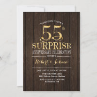 Überraschung 55. Hochzeitstag - Holz Gold