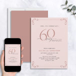 Überraschung 60 & Fabulous Blush Pink & Black Gebu Einladung<br><div class="desc">Es ist eine besondere Überraschung 60. Geburtstag, und es ist Zeit zu feiern! Will du, den besten Bash in der Stadt zu werfen? Mit dieser 60 & Fabulous Blush Pink & Black Calligrafy zum Geburtstag Einladung beginnt es mit dem höchsten Stil. Es wird sicher sein, den Ton für eine glamouröse...</div>