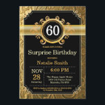 Überraschung 60. Geburtstag Einladung Black and Go<br><div class="desc">Überraschung 60. Geburtstag Einladung mit Schwarz und Gold Glitzer Hintergrund. Erwachsener Geburtstag. Männer oder Frauen zum Geburtstag. Kinder Junge oder Mädchen Lady Teenage Teenage Bday Einladen. 13. 15. 16. 18. 20. 21. 30. 40. 50. 60. 70. 80. 90. 100. Jedes Alter. Für weitere Anpassungen klicken Sie bitte auf die Schaltfläche...</div>