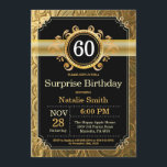 Überraschung 60. Geburtstag Einladung Black and Go<br><div class="desc">Überraschung 60. Geburtstag Einladung mit Schwarz und Gold Glitzer Hintergrund. Erwachsener Geburtstag. Männer oder Frauen zum Geburtstag. Kinder Junge oder Mädchen Lady Teenage Teenage Bday Einladen. 13. 15. 16. 18. 20. 21. 30. 40. 50. 60. 70. 80. 90. 100. Jedes Alter. Für weitere Anpassungen klicken Sie bitte auf die Schaltfläche...</div>