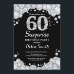 Überraschung 60. Geburtstag Einladung Silver Diamo<br><div class="desc">Überraschung 60. Geburtstag Einladung. Silver Kristall Diamond Chalkboard Hintergrund. Elegante Birthday Bash laden. Schwarz und Weiß. Erwachsener Geburtstag. Frauen zum Geburtstag. Männer zum Geburtstag. Für weitere Anpassungen klicken Sie bitte auf die Schaltfläche "Anpassen" und verwenden Sie unser Designwerkzeug,  um diese Vorlage zu ändern.</div>
