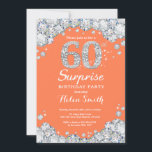 Überraschung 60. Geburtstag Koralle Silber Diamond Einladung<br><div class="desc">Überraschung 60. Geburtstag Einladung. Korallen und Silber Kristall Diamond roten Hintergrund. Eleganter Geburtstag Bash einladen. Erwachsener zum Geburtstag. Frauen zum Geburtstag. Männer zum Geburtstag. Für weitere Anpassungen klicken Sie bitte auf die Schaltfläche "Anpassen" und verwenden Sie unser Designwerkzeug,  um diese Vorlage zu ändern.</div>