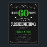 Überraschung 60. Geburtstag Schwarz-Grün-Chalkboar Einladung<br><div class="desc">Überraschung 60. Geburtstag Einladung Black und Green Typografie. Tafel. Schwarz-Weiß-Hintergrund Erwachsener Geburtstag. Männer oder Frauen zum Geburtstag. Kinder Junge oder Mädchen Lady Teenage Teenage Bday Einladen. 13. 15. 16. 18. 20. 21. 30. 40. 50. 60. 70. 80. 90. 100. Jedes Alter. Für weitere Anpassungen klicken Sie bitte auf die Schaltfläche...</div>