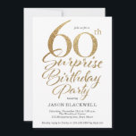 Überraschung 60. Geburtstagsparty Gold Einladung<br><div class="desc">Überraschung 60. Geburtstagsfeier</div>