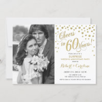 Überraschung 60 Jahre Jubiläum mit Foto - Gold Whi