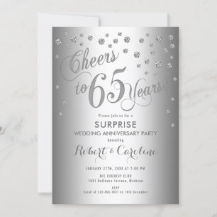 Überraschung 65. Hochzeitstag - Silber Einladung