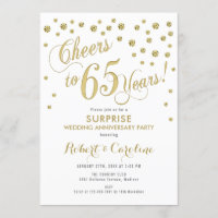 Überraschung 65. Hochzeitstag - Weiß & Gold