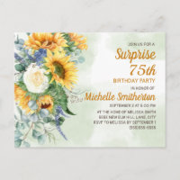 Überraschung 75. Geburtstag Sonnenblumen Eukalyptu
