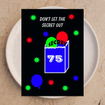 Überraschung 75. Geburtstagsparty Einladung SECRET
