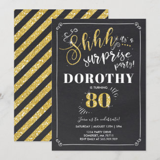 Überraschung 80. Geburtstag Einladung Vintage Über