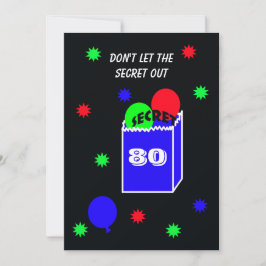 Überraschung 80. Geburtstagsparty Einladung SECRET