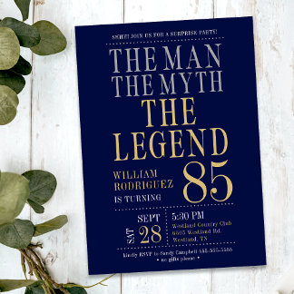 Überraschung 85. Geburtstag Der Mann der Mythos de Einladung