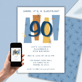 Überraschung 90. Geburtstag Mittelalterliches Mode Einladung